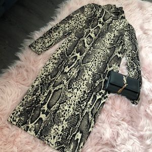 snakeskin midi dress